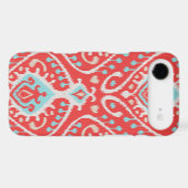 Vibrant ikat pattern in red and turquoise Case-Mate iPhone case (Back (Horizontal))
