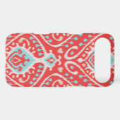 Vibrant ikat pattern in red and turquoise Case-Mate iPhone case (Back (Horizontal))