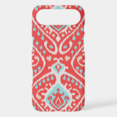 Vibrant ikat pattern in red and turquoise Case-Mate iPhone case (Back)