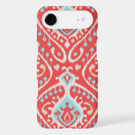 Vibrant ikat pattern in red and turquoise Case-Mate iPhone case (Back)