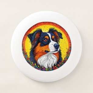 Vibrant Illustrated Portrait of a Dog Wham-O Frisbee