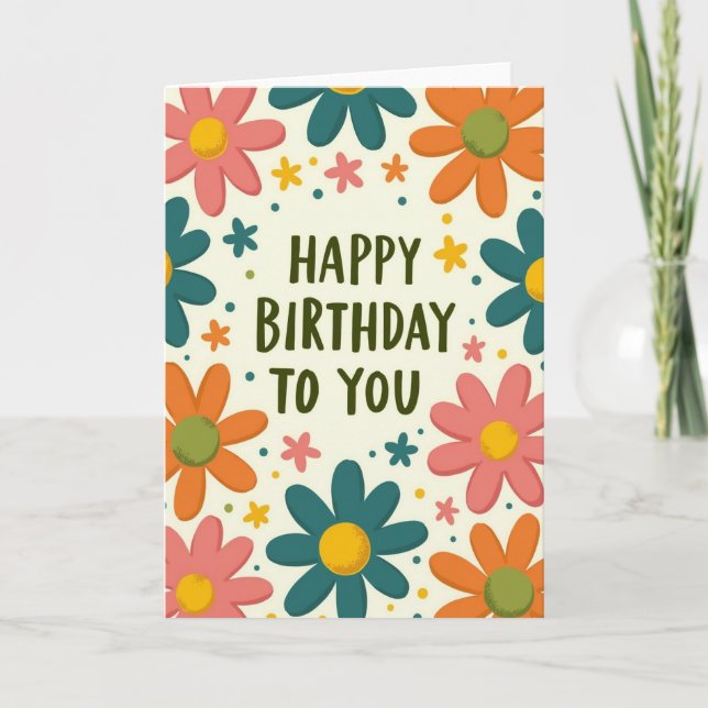 Vibrant Illustration Birthday Card (Front)