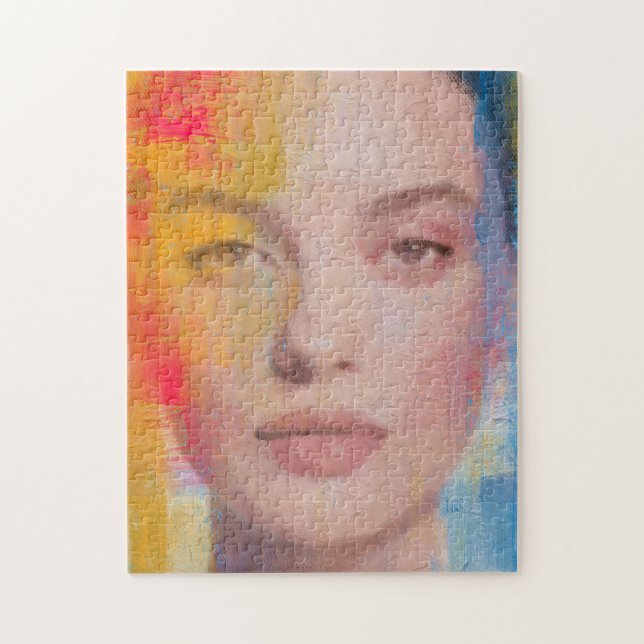 Vibrant Impasto Abstract Portrait Jigsaw Puzzle (Vertical)