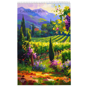 Vibrant Impasto Art Calendar 2026