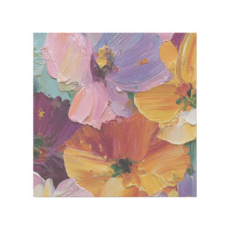 Vibrant Impasto Floral Painting Gallery Wood Panel