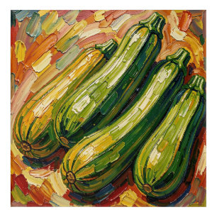Vibrant Impasto Zucchini Painting Acrylic Print