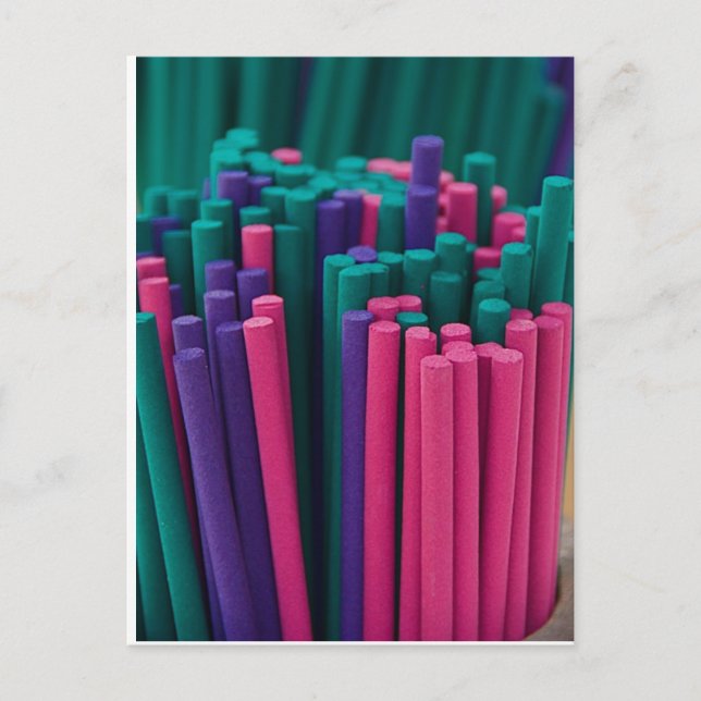 Vibrant Incense Sticks Postcard (Front)