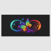 Vibrant infinity with rainbow butterfly on black (Front)