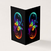Vibrant infinity with rainbow butterfly on black (Outside)
