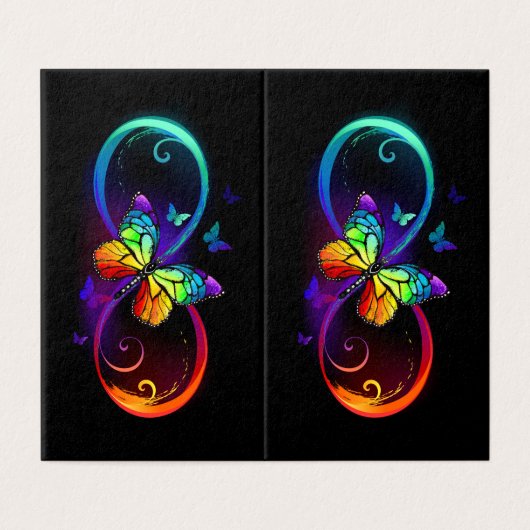 Vibrant infinity with rainbow butterfly on black (Outside Unfolded)