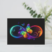 Vibrant infinity with rainbow butterfly on black (Standing Front)