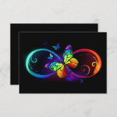 Vibrant infinity with rainbow butterfly on black (Front/Back)