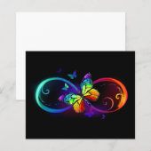 Vibrant infinity with rainbow butterfly on black (Front/Back)