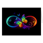 Vibrant infinity with rainbow butterfly on black (Front Horizontal)