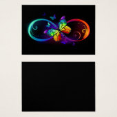 Vibrant infinity with rainbow butterfly on black  (Front & Back)