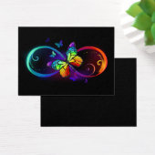Vibrant infinity with rainbow butterfly on black  (Desk)