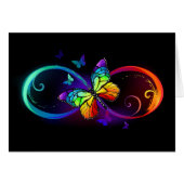 Vibrant infinity with rainbow butterfly on black (Front Horizontal)
