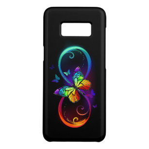 Vibrant infinity with rainbow butterfly on black Case-Mate samsung galaxy s8 case