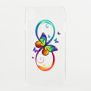 Vibrant infinity with rainbow butterfly on black iPhone XS max case
