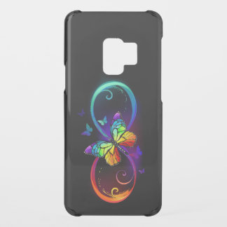 Vibrant infinity with rainbow butterfly on black uncommon samsung galaxy s9 case