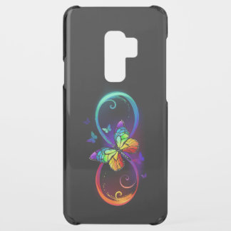 Vibrant infinity with rainbow butterfly on black uncommon samsung galaxy s9 plus case
