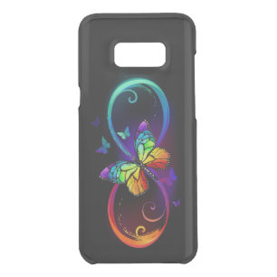 Vibrant infinity with rainbow butterfly on black uncommon samsung galaxy s8+ case