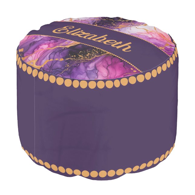 Vibrant Ink Fusion Pouf (Angled Back)