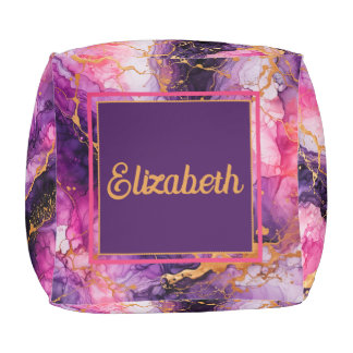 Vibrant Ink Fusion Pouf