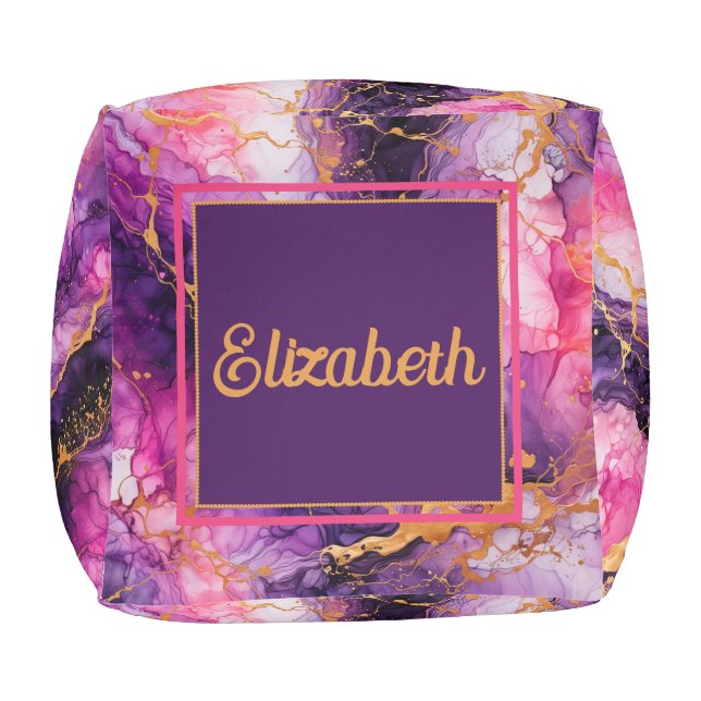 Vibrant Ink Fusion Pouf (Top)