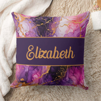 Vibrant Ink Fusion Throw Pillow