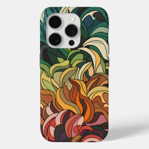 Vibrant Intertwined Abstract Leaves  iPhone 15 Pro Case