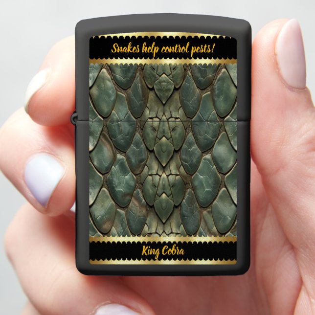 Vibrant, intricate snakeskin patterns zippo lighter (In Hand)