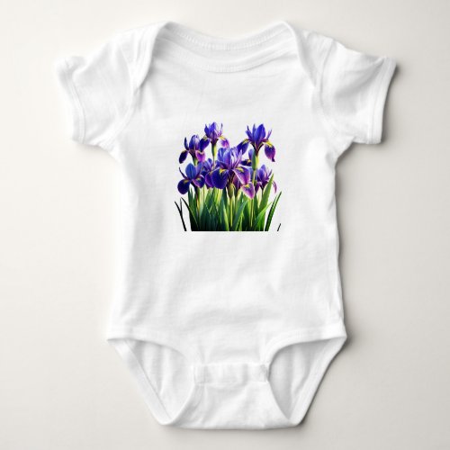 Vibrant Iris Blooms Baby Bodysuit