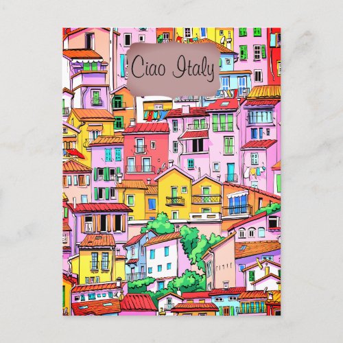 Vibrant Italian Facade Postcard