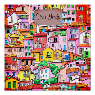 Vibrant Italian Facade Poster