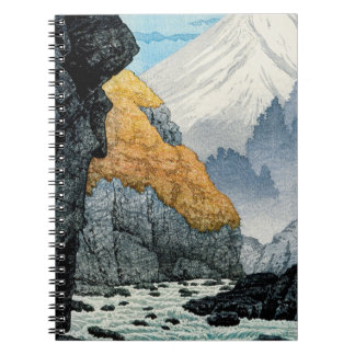 Vibrant Japanese Mountain River Print Notebook