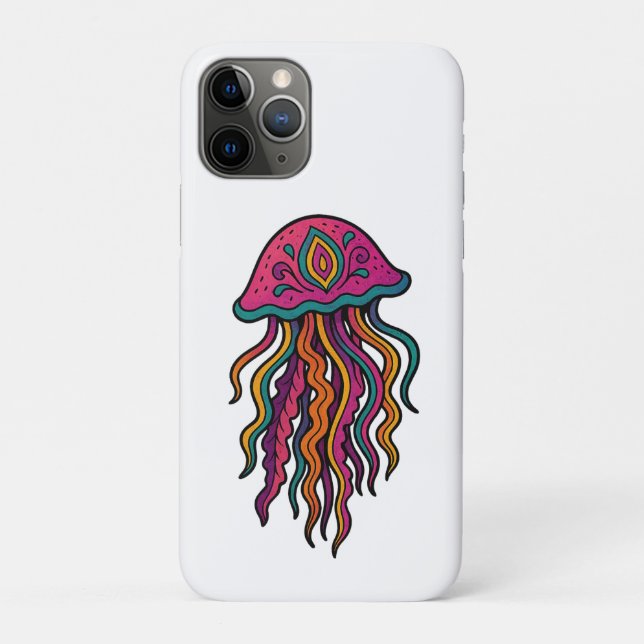 Vibrant Jellyfish iPhone Case (Back)