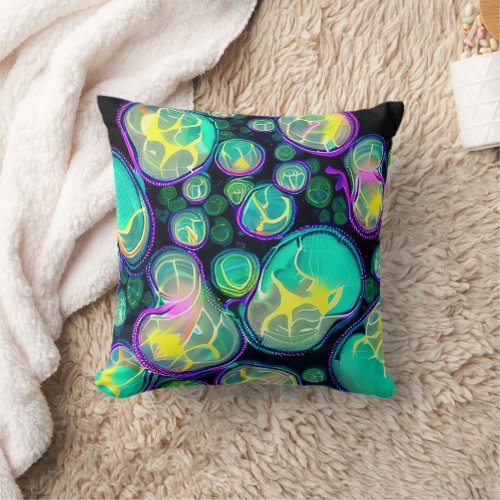 Vibrant Jellyfish Masterpieces Throw Pillow