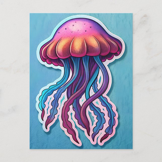 Vibrant JellyFish Postcard (Front)