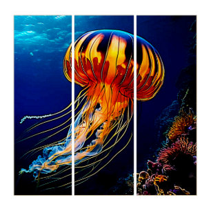 Vibrant Jellyfish Underwater Art