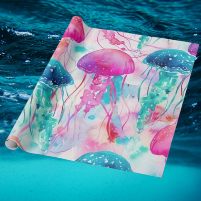 Vibrant Jellyfish  Wrapping Paper ( Dive into the Jellyfish Birthday Bash! )