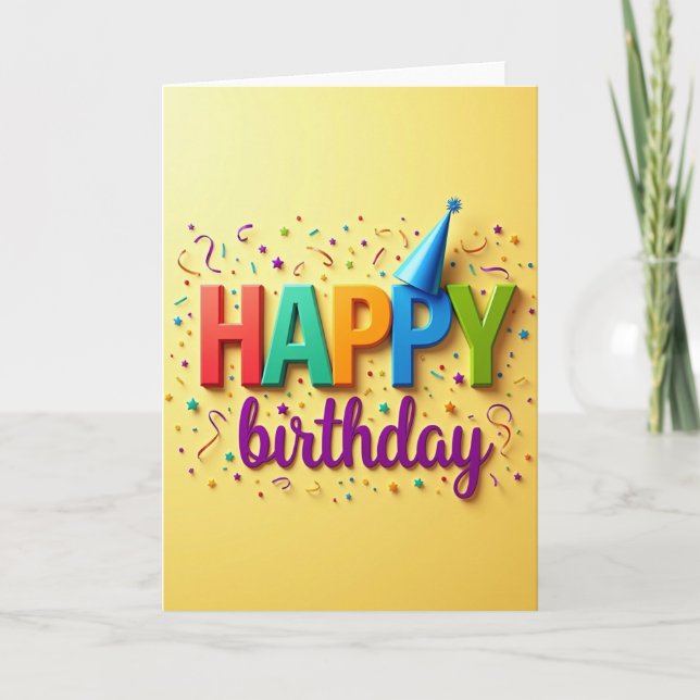 Vibrant Joy Birthday Card (Front)