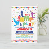 Vibrant Jump Bounce Play Birthday Trampoline Party Invitation (Standing Front)