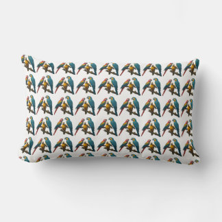 Vibrant Jungle Parrots Throw Pillows