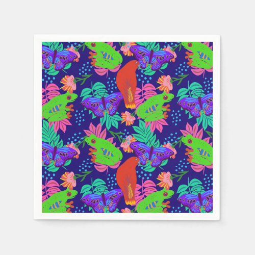 Vibrant jungle pattern  napkins