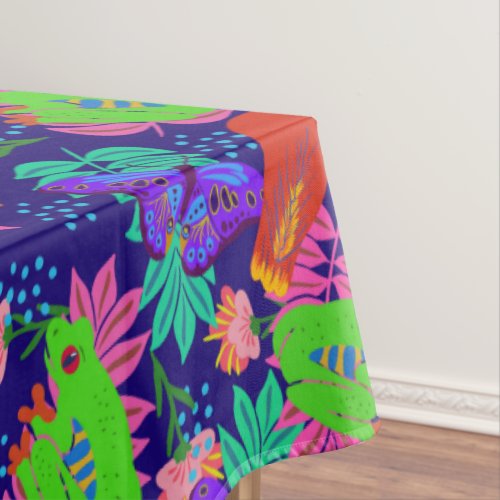 Vibrant jungle pattern tablecloth