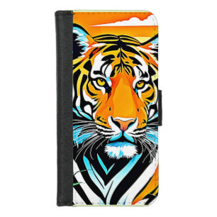 Vibrant Jungle Tiger Art Design iPhone 8/7 Wallet Case