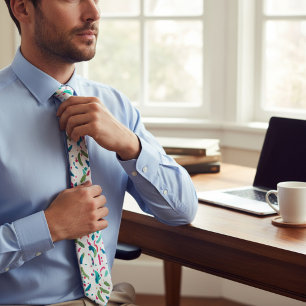 Vibrant Kaleidoscope Abstract Repeating Pattern De Neck Tie