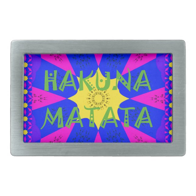 Vibrant Kaleidoscope: Hakuna Matata Beautiful Amaz Belt Buckle (Front)