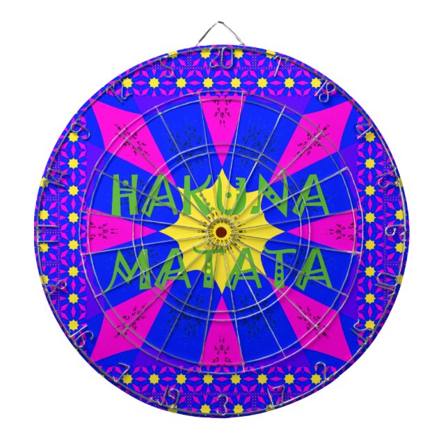 Vibrant Kaleidoscope: Hakuna Matata Beautiful Amaz Dart Board (Front)
